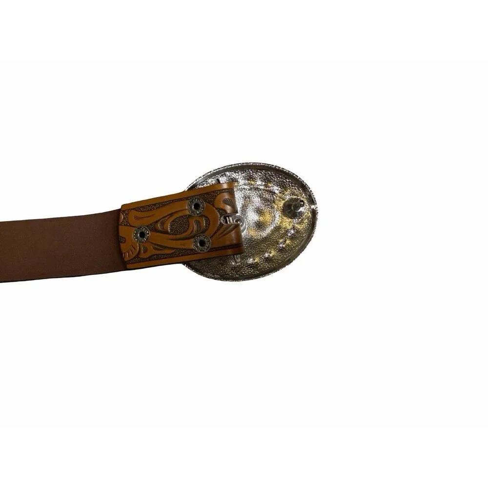 Belt Bear paw Sliver and turquoise tone 45 inches women western